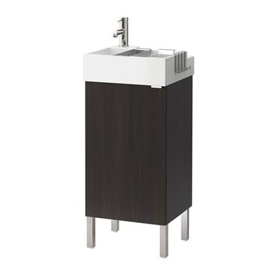 ЛИЛЛОНГЕН Шкаф под раковину с 1 дверцей - черно-коричневый