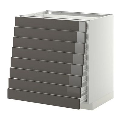 МЕТОД / ФОРВАРА Наполн шкаф 8 фронт/8 низк ящиков - 80x60 см, Рингульт глянцевый серый, белый МЕТОД / ФОРВАРА Наполн шкаф 8 фронт/8 низк ящиков - 80x60 см, Рингульт глянцевый серый, белый