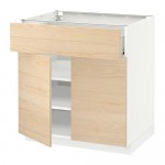 МЕТОД / ФОРВАРА Напольный шкаф+ящик/2дверцы - белый, Аскерсунд под светлый ясень