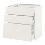 МЕТОД / МАКСИМЕРА Напольный шкаф с 3 ящиками - белый, Веддинге белый, 80x60 см
