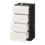 МЕТОД / ФОРВАРА Напольн шкаф 4 фронт панели/4 ящика - 40x37 см, Сэведаль белый, под дерево черный МЕТОД / ФОРВАРА Напольн шкаф 4 фронт панели/4 ящика - 40x37 см, Сэведаль белый, под дерево черный