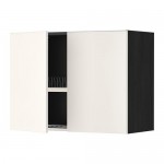 METOD навесной шкаф с посуд суш/2 дврц черный/Веддинге белый 80x60 см