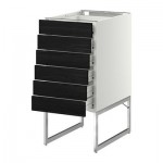 МЕТОД / ФОРВАРА Напольн шкаф 6фронт пнл/6 низ ящ - 40x60x60 см, Тингсрид под дерево черный, белый МЕТОД / ФОРВАРА Напольн шкаф 6фронт пнл/6 низ ящ - 40x60x60 см, Тингсрид под дерево черный, белый