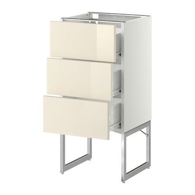 МЕТОД / ФОРВАРА Нплн шк 3 фрнт/3 средн ящика - 40x37x60 см, Рингульт глянцевый кремовый, белый МЕТОД / ФОРВАРА Нплн шк 3 фрнт/3 средн ящика - 40x37x60 см, Рингульт глянцевый кремовый, белый