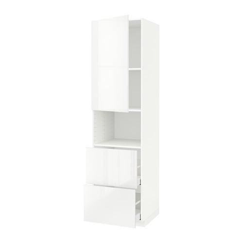 МЕТОД / МАКСИМЕРА Высокий шкаф д/СВЧ/дверца/2ящика - белый, Рингульт глянцевый белый, 60x60x220 см МЕТОД / МАКСИМЕРА Высокий шкаф д/СВЧ/дверца/2ящика - белый, Рингульт глянцевый белый, 60x60x220 см