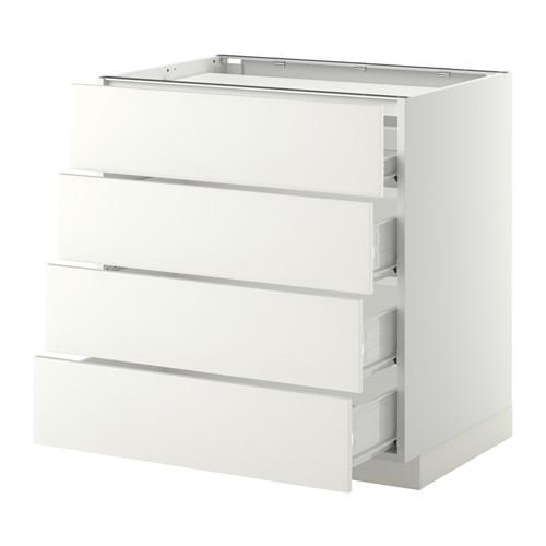 МЕТОД / ФОРВАРА Напольн шкаф/4фронт пнл/4ящика - белый, Хэггеби белый, 80x60 см