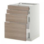 МЕТОД / ФОРВАРА Напольн шкаф 4 фронт панели/4 ящика - 60x60 см, Брокхульт под грецкий орех светло-серый, белый МЕТОД / ФОРВАРА Напольн шкаф 4 фронт панели/4 ящика - 60x60 см, Брокхульт под грецкий орех светло-серый, белый