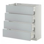 МЕТОД / МАКСИМЕРА Напольн шкаф 4 фронт панели/4 ящика - 80x37 см, Веддинге серый, белый МЕТОД / МАКСИМЕРА Напольн шкаф 4 фронт панели/4 ящика - 80x37 см, Веддинге серый, белый