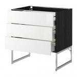 МЕТОД / МАКСИМЕРА Нплн шк 3 фрнт/3 средн ящика - под дерево черный, Рингульт глянцевый белый, 80x60x60 см МЕТОД / МАКСИМЕРА Нплн шк 3 фрнт/3 средн ящика - под дерево черный, Рингульт глянцевый белый, 80x60x60 см