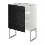 МЕТОД Напольный шкаф с полками - белый, Тингсрид под дерево черный, 60x37x60 см