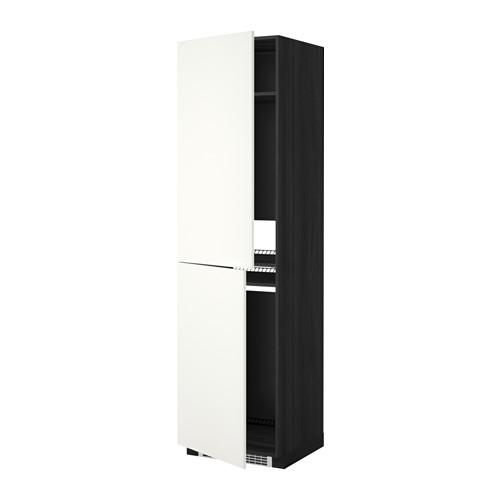 МЕТОД Высок шкаф д холодильн/мороз - под дерево черный, Хэггеби белый, 60x60x220 см