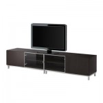 БЕСТО Тумба п-ТВ со стеклянными дверцами - черно-коричневый БЕСТО Тумба п-ТВ со стеклянными дверцами - черно-коричневый