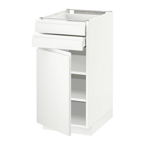 МЕТОД / МАКСИМЕРА Напольный шкаф с дверцей/2 ящиками - белый, Воксторп белый, 40x60 см МЕТОД / МАКСИМЕРА Напольный шкаф с дверцей/2 ящиками - белый, Воксторп белый, 40x60 см