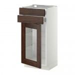 МЕТОД / ФОРВАРА Напольн шк/2 ящ/2 сткл дврц - белый, Эдсерум под дерево коричневый МЕТОД / ФОРВАРА Напольн шк/2 ящ/2 сткл дврц - белый, Эдсерум под дерево коричневый