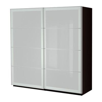 ПАКС Гардероб с раздвижными дверьми - матовое стекло, 200x66x201 см ПАКС Гардероб с раздвижными дверьми - матовое стекло, 200x66x201 см