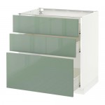 МЕТОД / ФОРВАРА Напольный шкаф с 3 ящиками - белый, Калларп глянцевый светло-зеленый, 80x60 см МЕТОД / ФОРВАРА Напольный шкаф с 3 ящиками - белый, Калларп глянцевый светло-зеленый, 80x60 см