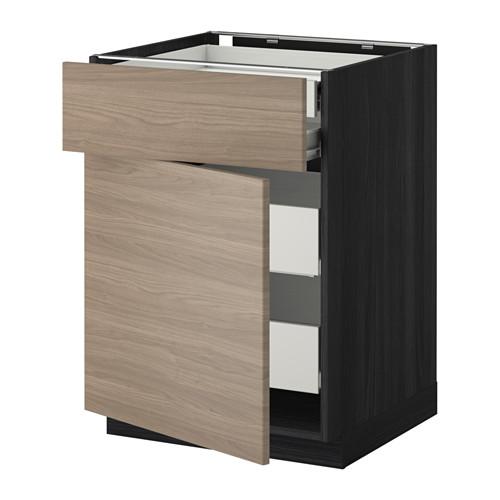 МЕТОД / ФОРВАРА Нплн шк дв/фрнт/2нзк/2срд ящ - под дерево черный, Брокхульт под грецкий орех светло-серый, 60x60 см МЕТОД / ФОРВАРА Нплн шк дв/фрнт/2нзк/2срд ящ - под дерево черный, Брокхульт под грецкий орех светло-серый, 60x60 см