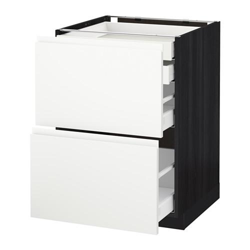 МЕТОД / МАКСИМЕРА Напл шк 2 фрнт/2низ/1срд/1 выс ящ - под дерево черный, Воксторп белый, 60x60 см МЕТОД / МАКСИМЕРА Напл шк 2 фрнт/2низ/1срд/1 выс ящ - под дерево черный, Воксторп белый, 60x60 см