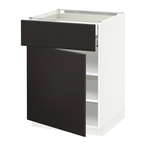 МЕТОД / ФОРВАРА Напольн шкаф двр/фр пнл/плк/2низ ящ - белый, Кунгсбакка антрацит, 60x60 см МЕТОД / ФОРВАРА Напольн шкаф двр/фр пнл/плк/2низ ящ - белый, Кунгсбакка антрацит, 60x60 см