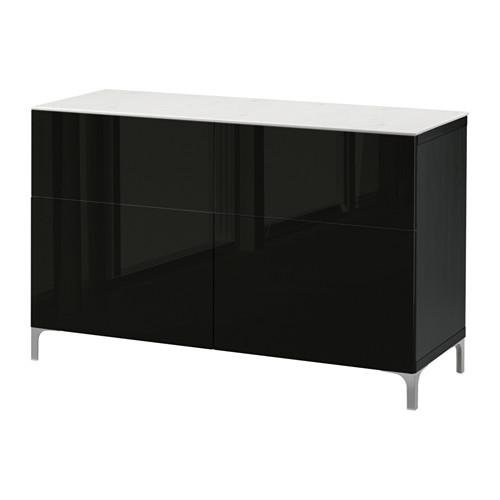 БЕСТО Комб для хран с дверц/ящ - черно-коричневый/Сельсвикен глянцевый/черный, направляющие ящика, плавно закр БЕСТО Комб для хран с дверц/ящ - черно-коричневый/Сельсвикен глянцевый/черный, направляющие ящика, плавно закр