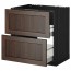 МЕТОД / МАКСИМЕРА Напольн шк п-мойку+2фрнт пнл/2 ящ - под дерево черный, Эдсерум под дерево коричневый, 80x60 см