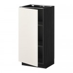 МЕТОД Напольный шкаф с полками - под дерево черный, Веддинге белый, 40x37 см