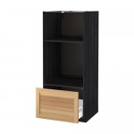 МЕТОД / МАКСИМЕРА Высокий шкаф с ящиком д/духовки/СВЧ - под дерево черный, Торхэмн естественный ясень МЕТОД / МАКСИМЕРА Высокий шкаф с ящиком д/духовки/СВЧ - под дерево черный, Торхэмн естественный ясень