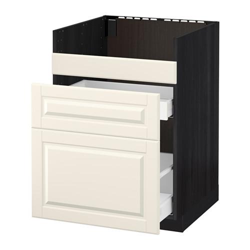 МЕТОД / МАКСИМЕРА Нап шкаф п/мойку ДУМШЁ/3фасада/2ящ - под дерево черный, Будбин белый с оттенком, 60x60 см МЕТОД / МАКСИМЕРА Нап шкаф п/мойку ДУМШЁ/3фасада/2ящ - под дерево черный, Будбин белый с оттенком, 60x60 см