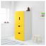 СТУВА Комб для хран с дверц/ящ - белый/желтый