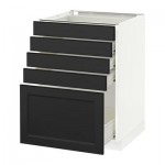 МЕТОД / ФОРВАРА Напольный шкаф с 5 ящиками - 60x60 см, Лаксарби черно-коричневый, белый МЕТОД / ФОРВАРА Напольный шкаф с 5 ящиками - 60x60 см, Лаксарби черно-коричневый, белый