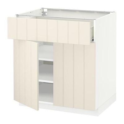 МЕТОД / ФОРВАРА Напольный шкаф+ящик/2дверцы - 80x60 см, Хитарп белый с оттенком, белый МЕТОД / ФОРВАРА Напольный шкаф+ящик/2дверцы - 80x60 см, Хитарп белый с оттенком, белый