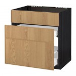 МЕТОД / МАКСИМЕРА Напольн шк п-мойку+3фрнт пнл/2ящ - под дерево черный, Экестад дуб, 80x60 см МЕТОД / МАКСИМЕРА Напольн шк п-мойку+3фрнт пнл/2ящ - под дерево черный, Экестад дуб, 80x60 см