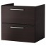 ГОДМОРГОН Шкаф для раковины с 2 ящ - черно-коричневый, 60x47x58 см