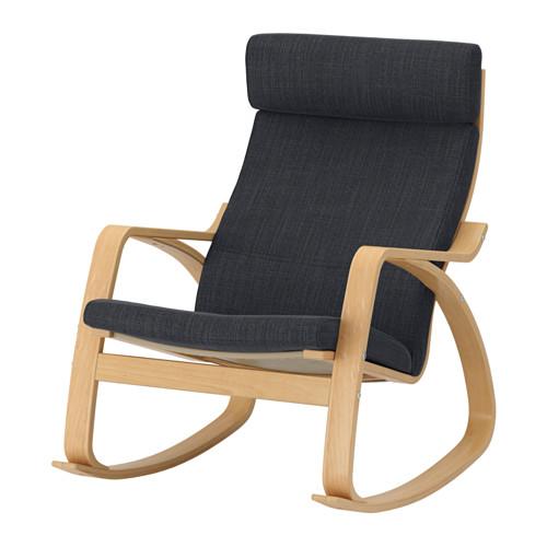 POÄNG кресло-качалка никелированный белый