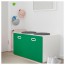 СТУВА / ФРИТИДС Скамья с отделением для игрушек - белый/зеленый