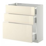 МЕТОД / ФОРВАРА Напольный шкаф с 3 ящиками - 80x37 см, Рингульт глянцевый кремовый, белый МЕТОД / ФОРВАРА Напольный шкаф с 3 ящиками - 80x37 см, Рингульт глянцевый кремовый, белый