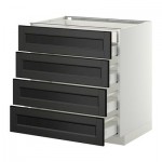 МЕТОД / МАКСИМЕРА Нплн шк 4фрнт/2нзк/3срд ящ - 80x60 см, Лаксарби черно-коричневый, белый МЕТОД / МАКСИМЕРА Нплн шк 4фрнт/2нзк/3срд ящ - 80x60 см, Лаксарби черно-коричневый, белый