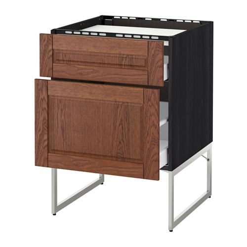 МЕТОД / МАКСИМЕРА Напольн шкаф/2фронт пнл/3ящика - -, Филипстад коричневый, 60x60x60 см