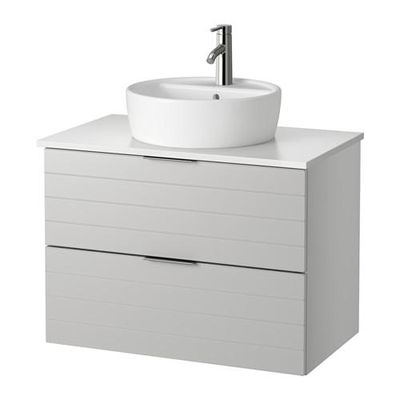 ГОДМОРГОН/АЛДЕРН / ТОРНВИКЕН Шкаф п-раковину/столешн45/раковина - белый, светло-серый, 82x49x74 см