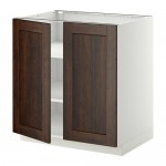 МЕТОД Напол шкаф с полками/2двери - белый, Эдсерум под дерево коричневый, 80x60 см МЕТОД Напол шкаф с полками/2двери - белый, Эдсерум под дерево коричневый, 80x60 см