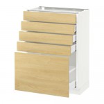 МЕТОД / МАКСИМЕРА Напольный шкаф с 5 ящиками - 60x37 см, Тингсрид под березу, белый МЕТОД / МАКСИМЕРА Напольный шкаф с 5 ящиками - 60x37 см, Тингсрид под березу, белый