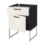 МЕТОД / ФОРВАРА Напольный шкаф с ящиком/дверью - 60x60x60 см, Мэрста белый, под дерево черный