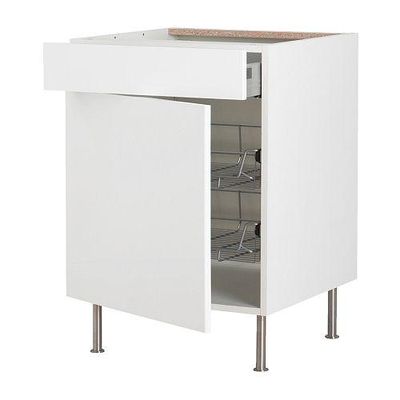 ФАКТУМ Напольн шкаф с пров корз/ящ/дверью - Абстракт белый, 60 см ФАКТУМ Напольн шкаф с пров корз/ящ/дверью - Абстракт белый, 60 см