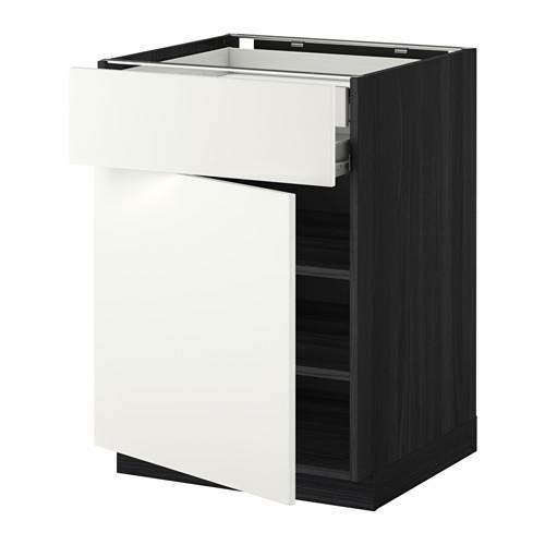 МЕТОД / ФОРВАРА Напольн шкаф двр/фр пнл/плк/2низ ящ - под дерево черный, Хэггеби белый, 60x60 см МЕТОД / ФОРВАРА Напольн шкаф двр/фр пнл/плк/2низ ящ - под дерево черный, Хэггеби белый, 60x60 см