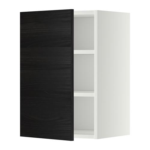 METOD шкаф навесной с полкой белый/Тингсрид черный 40x38.6x60 cm