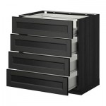 МЕТОД / ФОРВАРА Нплн шк 4фрнт/2нзк/3срд ящ - 80x60 см, Лаксарби черно-коричневый, под дерево черный МЕТОД / ФОРВАРА Нплн шк 4фрнт/2нзк/3срд ящ - 80x60 см, Лаксарби черно-коричневый, под дерево черный