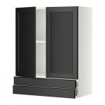 МЕТОД / ФОРВАРА Навесной шкаф/2дверцы/2ящика - 80x100 см, Лаксарби черно-коричневый, белый МЕТОД / ФОРВАРА Навесной шкаф/2дверцы/2ящика - 80x100 см, Лаксарби черно-коричневый, белый