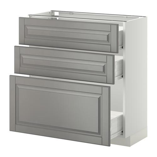 МЕТОД / ФОРВАРА Нплн шк 3 фрнт/3 средн ящика - белый, Будбин серый, 80x37 см МЕТОД / ФОРВАРА Нплн шк 3 фрнт/3 средн ящика - белый, Будбин серый, 80x37 см