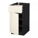 МЕТОД / МАКСИМЕРА Напольный шкаф с ящиком/дверью - под дерево черный, Хитарп белый с оттенком, 40x60 см МЕТОД / МАКСИМЕРА Напольный шкаф с ящиком/дверью - под дерево черный, Хитарп белый с оттенком, 40x60 см