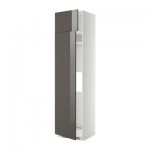 МЕТОД Выс шкаф д/холодильн или морозильн - 60x60x240 см, Рингульт глянцевый серый, белый
